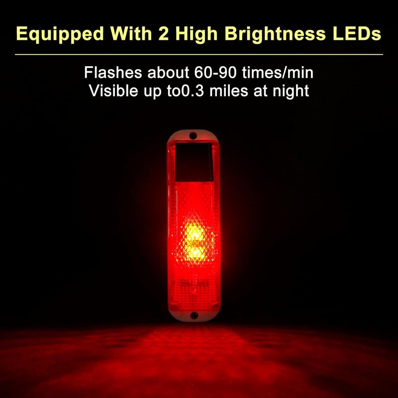 Aolyty Solar Warning Lights, Bright Solar Strobe Lamp Strong Magnetic Base, Waterproof LED Beacon Safety Light Outdoor 4 Pack for Vehicle, Construction Site, Barricade, Driveway, Dock (Red) - Image 4